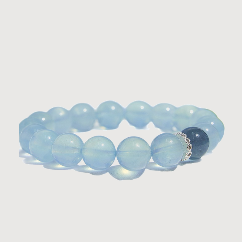 CONFIDENCE--AQUAMARINE BEADED BRACELET