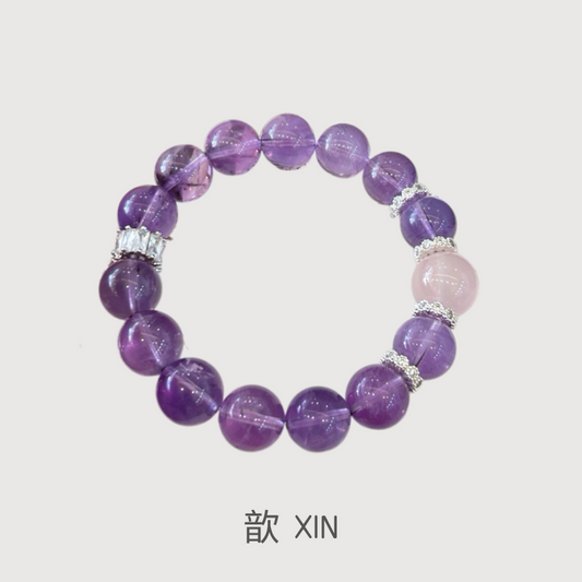 WISDOM--AMETHYST BEADED BRACELET