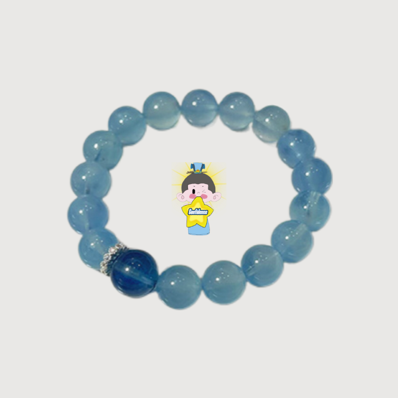 CONFIDENCE--AQUAMARINE BEADED BRACELET