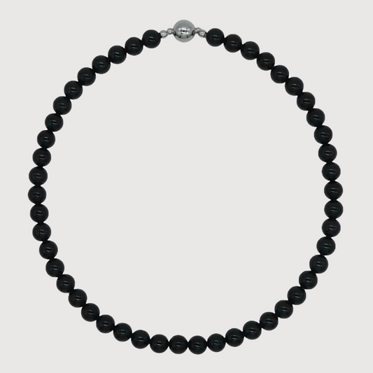 Purification&Longevity--Clear Quartz Black Onyx Necklace