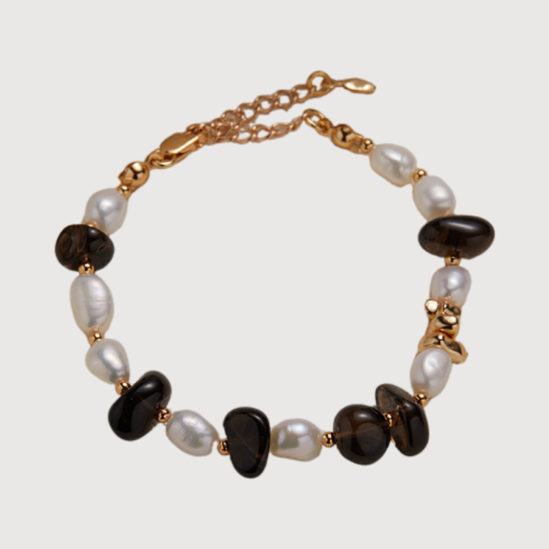 Stress Relief--Smoky Quartz(Brown Quartz)Pearl Bracelet/Necklace