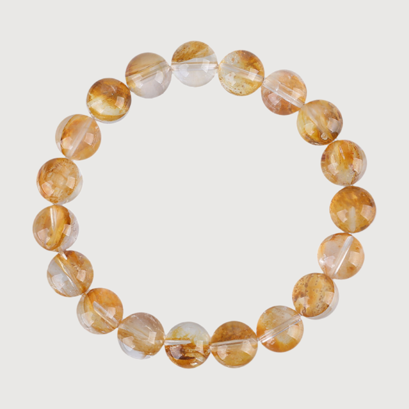 WEALTH--YELLOW HEMATOID QUARTZ BEADED BRACELET