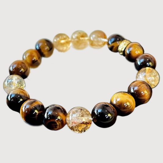 Wealth--Citrine Tiger-Eye Bracelet