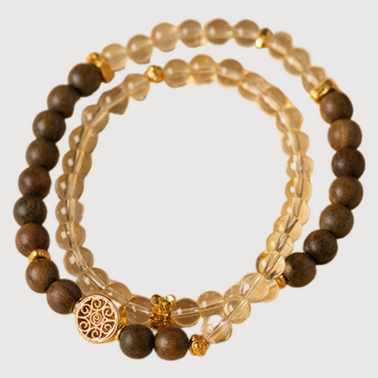 Wealth·Health--Citrine Palo Santo Bracelet