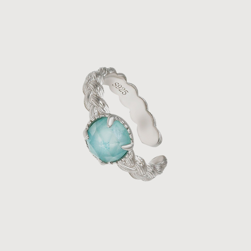 CONFIDENCE--AMAZONITE CLEAR QUARTZ EAR CUFF