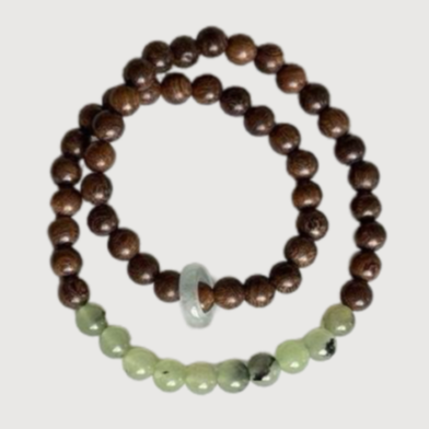 Luck--Prehnite Golden Silk Nanmu Beaded Bracelet