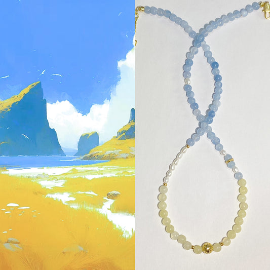 Azure Fantasia Chalcedony Necklace--Confidence·Courage·Prosperity·Health·Personal Growth·Decision-Making