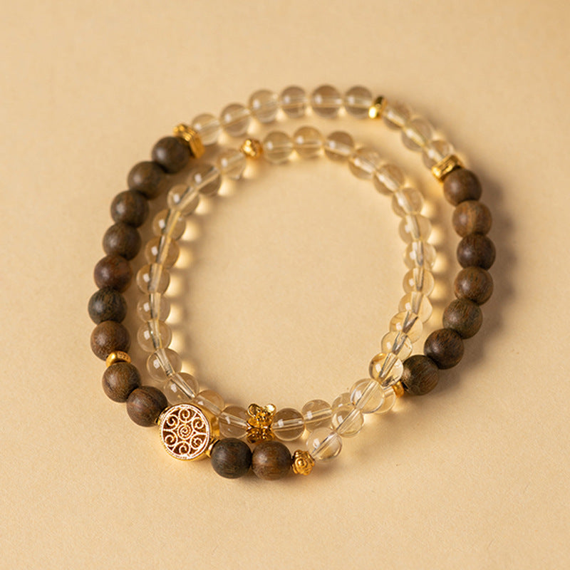 Wealth·Health--Citrine Palo Santo Bracelet