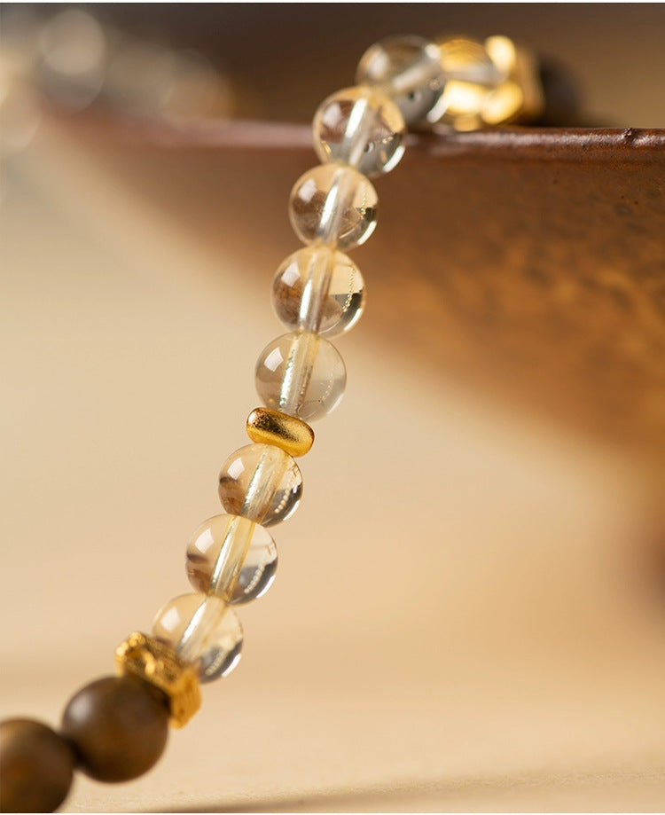 Wealth·Health--Citrine Palo Santo Bracelet