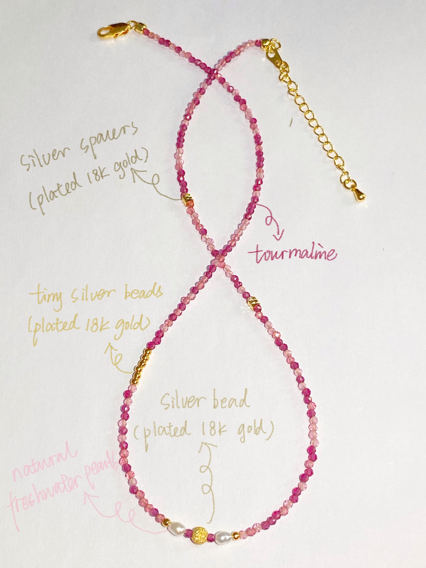 Tourmaline Necklace--Energy·Vitality·Inspiration·Wealth·Positivity·Romantic Love