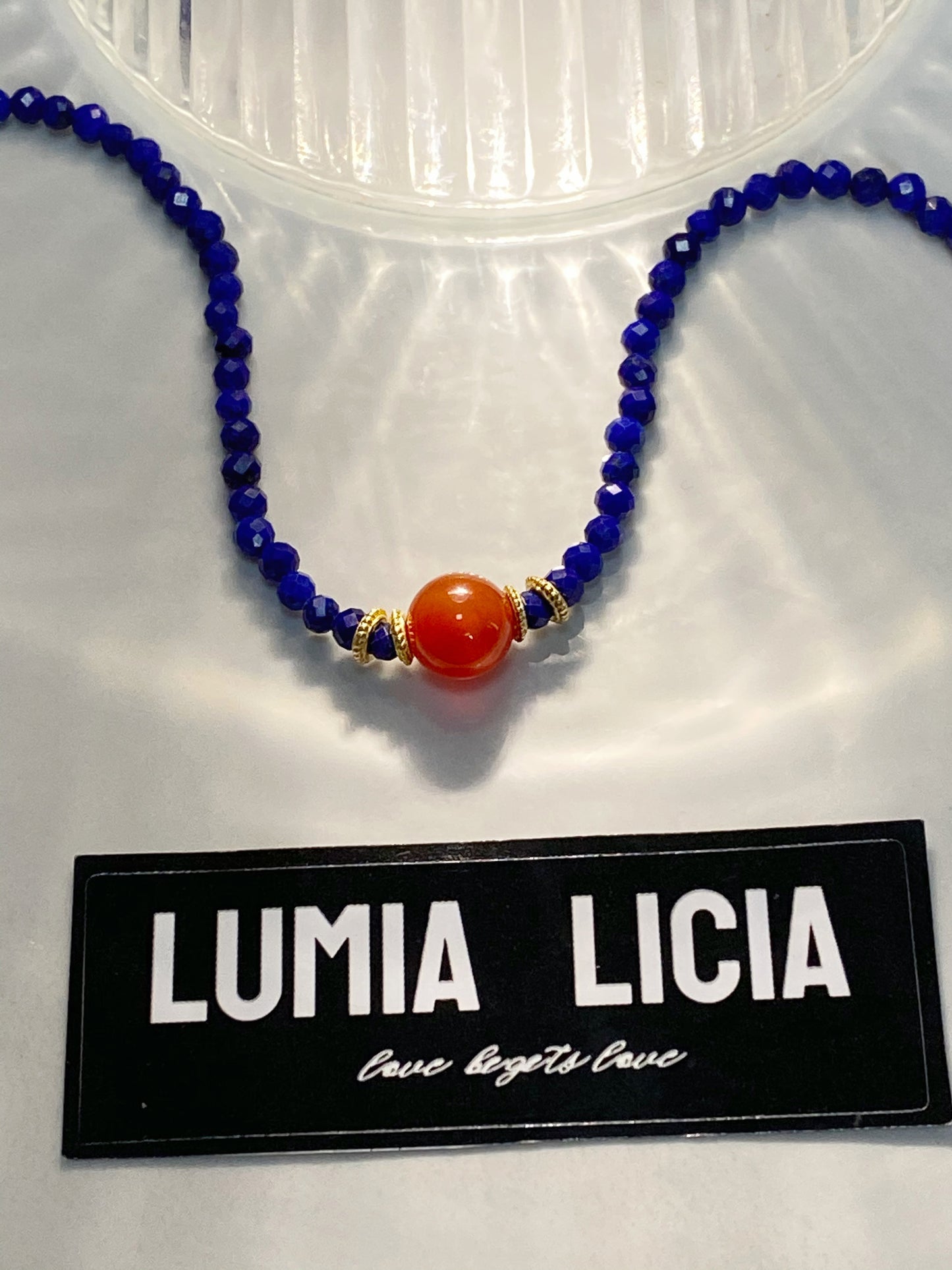 Red Agate Lapis Lazuli Necklace-- Vitality·Passion·Protection·Courage·Emotional Balance