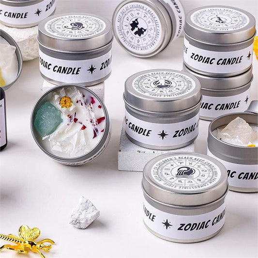 Twelve Constellations Crystal Healing Scented Candle with Crystal Scented Candle