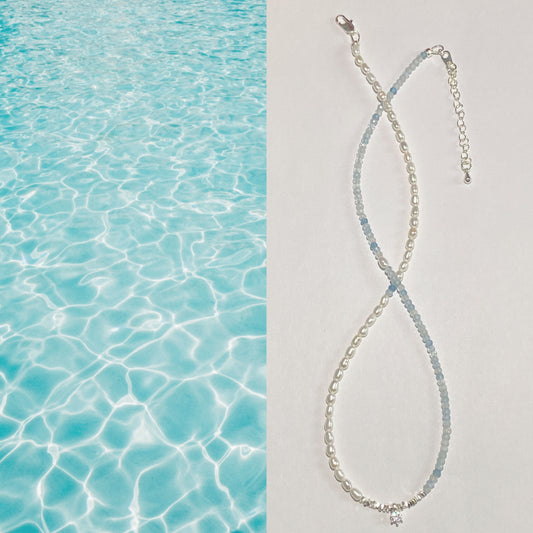 Aquamarine  Necklace--Courage·Communication·Peace·Wisdom·Purity·Express