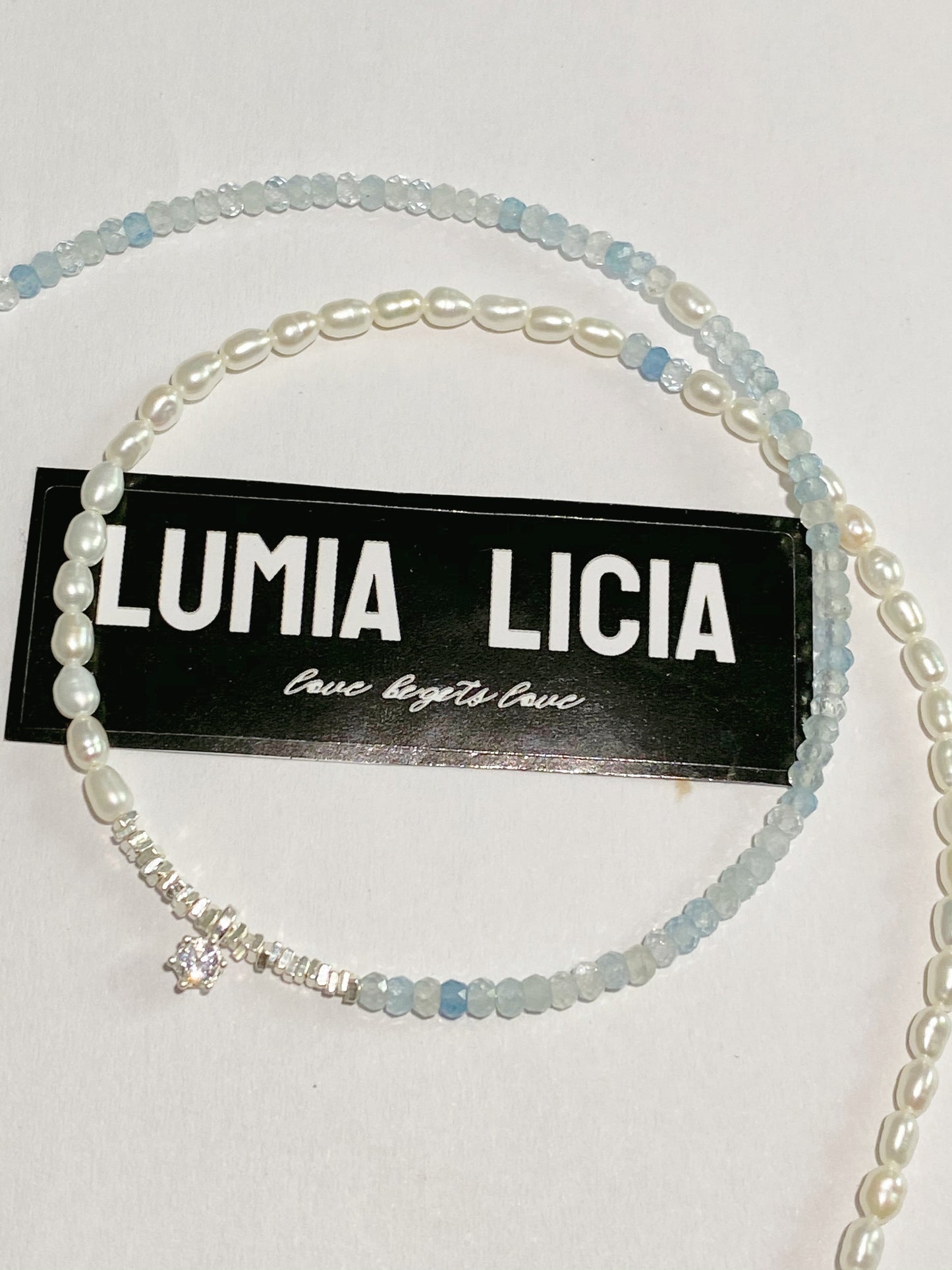 Aquamarine  Necklace--Courage·Communication·Peace·Wisdom·Purity·Express