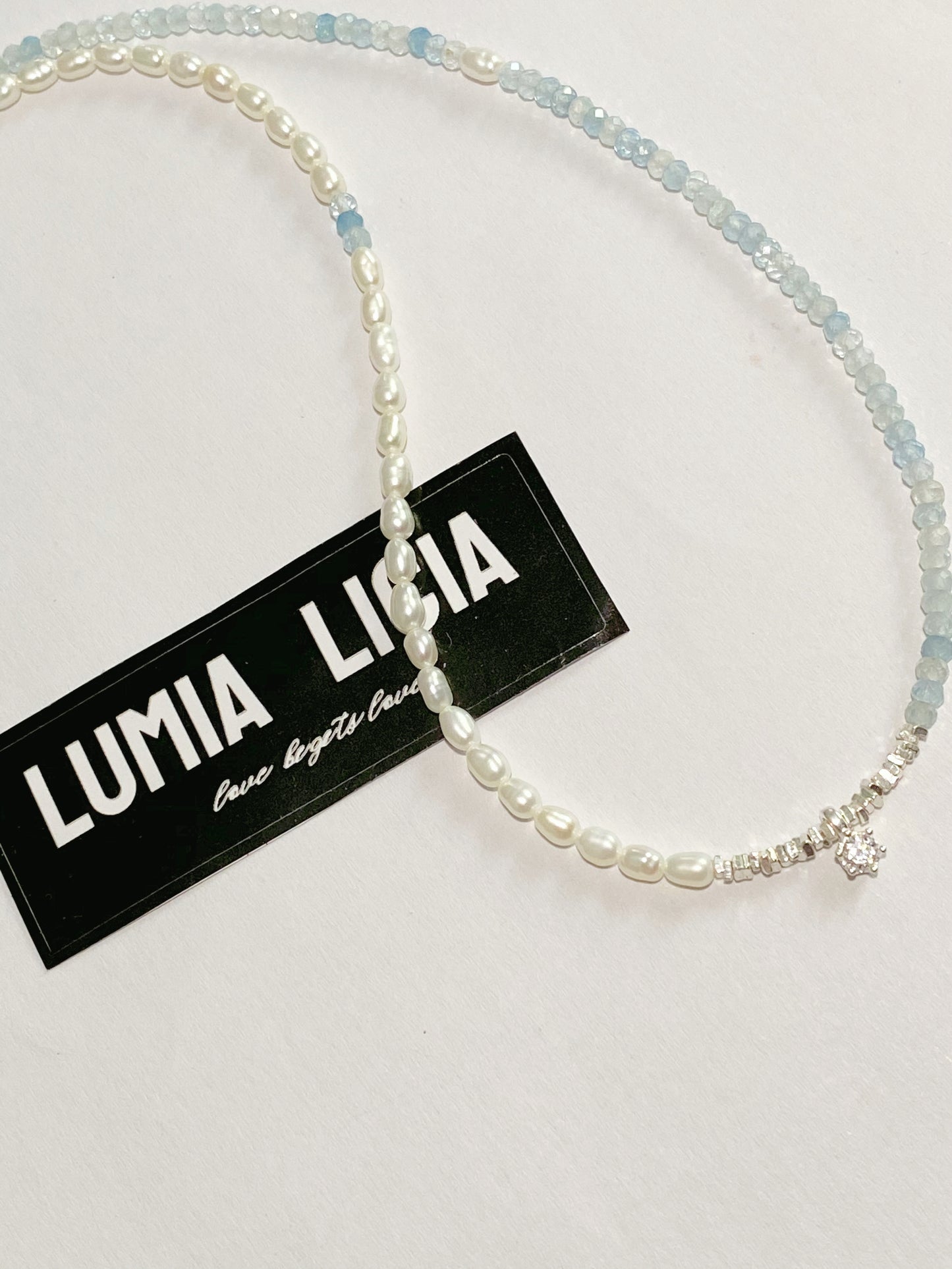 Aquamarine  Necklace--Courage·Communication·Peace·Wisdom·Purity·Express