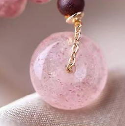 Love--Rose/Strawberry Quartz Beaded Bracelet----