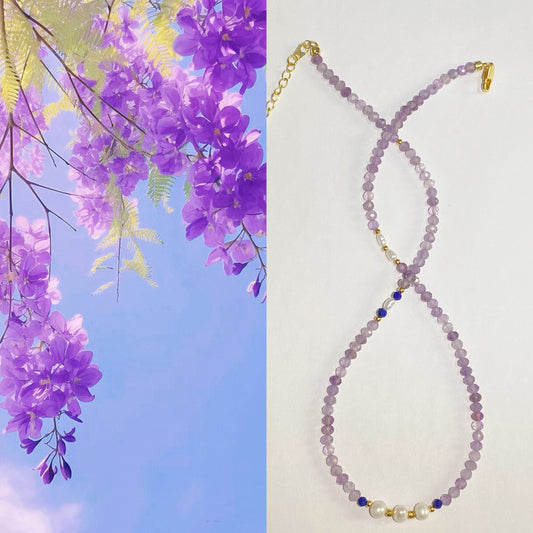 Purple Elegance Amethyst Necklace--Purifying Mind·Enhancing Instuition·Balancing Emotion·Wisdom·SpiritualityConfidence·Charm·InnerPeace