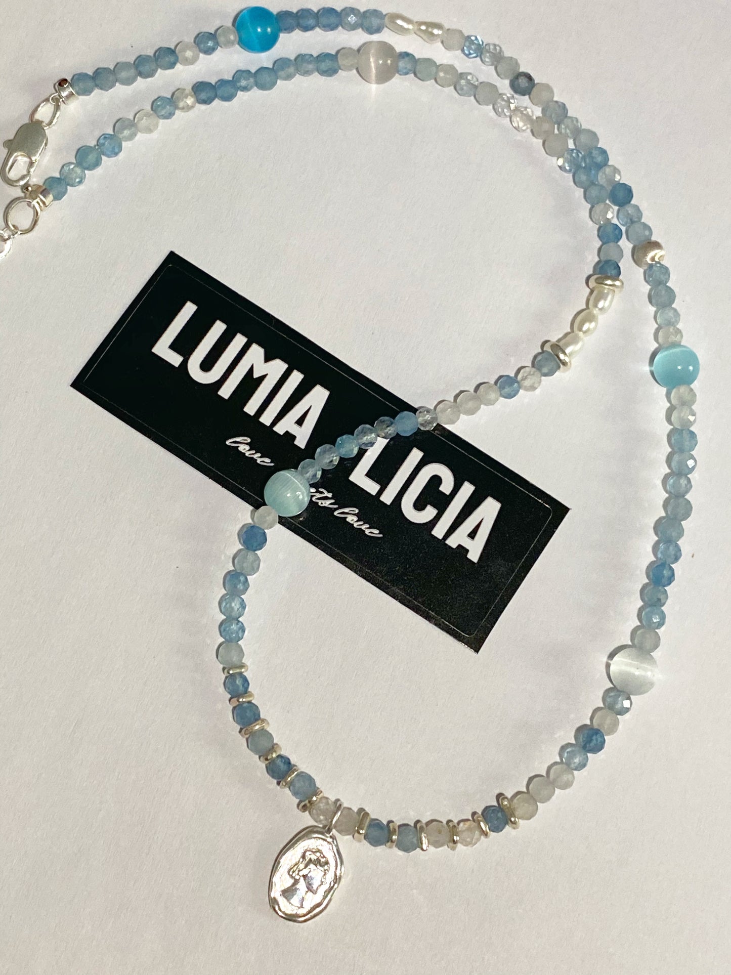 Seablue Wonder Aquamarine Necklacets--Calmness·Wisdom·Inner Peace·Intuition·Insight·Protection·Communication·Trust·Courage