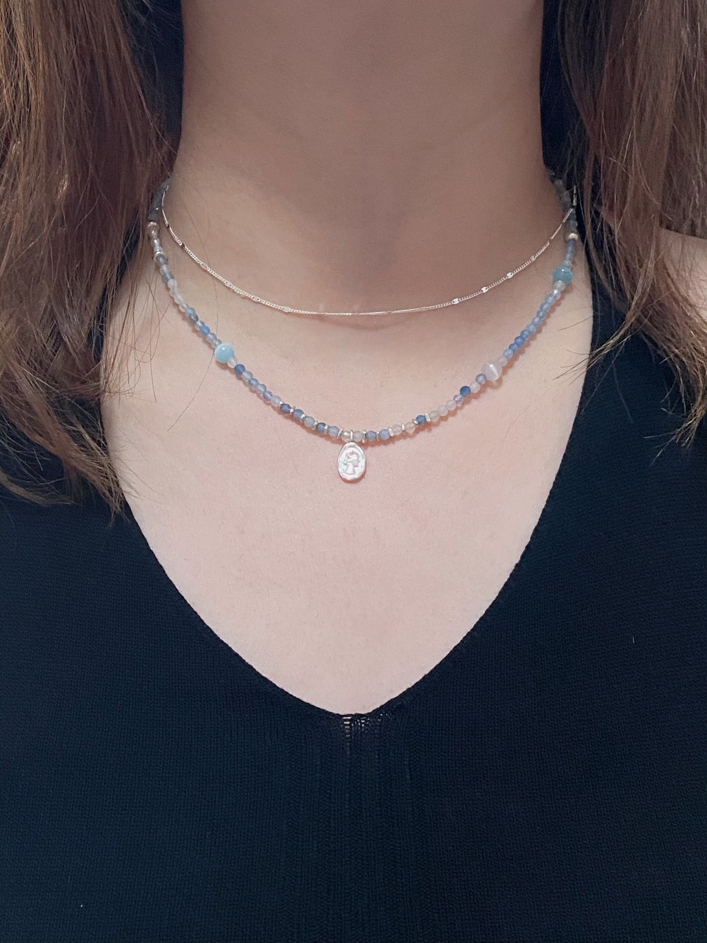 Seablue Wonder Aquamarine Necklacets--Calmness·Wisdom·Inner Peace·Intuition·Insight·Protection·Communication·Trust·Courage