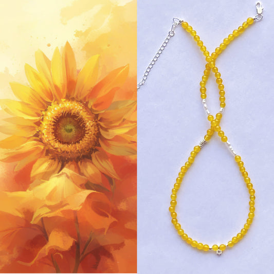 Yellow Chalcedony Necklace--Healing·Balance·Charm·Wealth·Fortune·Inner Peace·Confidence