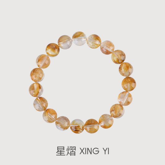 WEALTH--YELLOW HEMATOID QUARTZ BEADED BRACELET