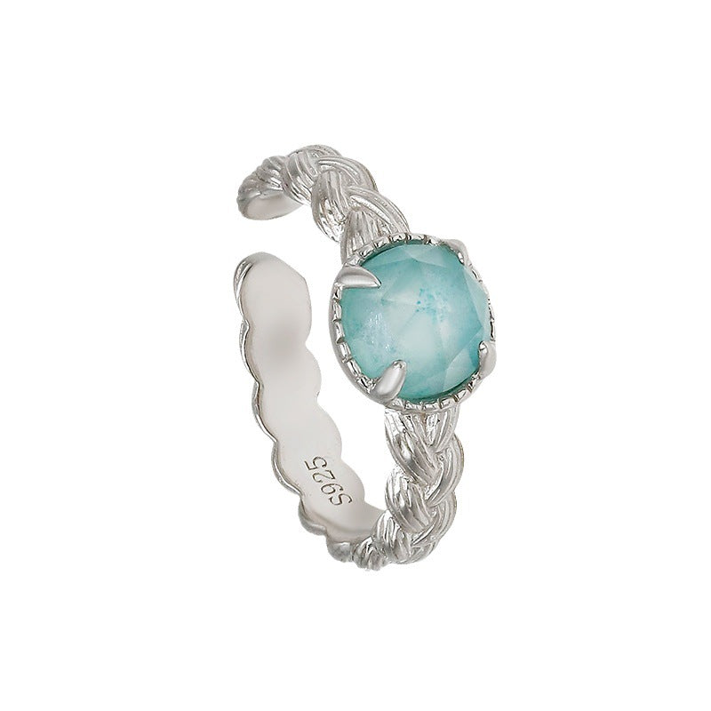 CONFIDENCE--AMAZONITE CLEAR QUARTZ EAR CUFF