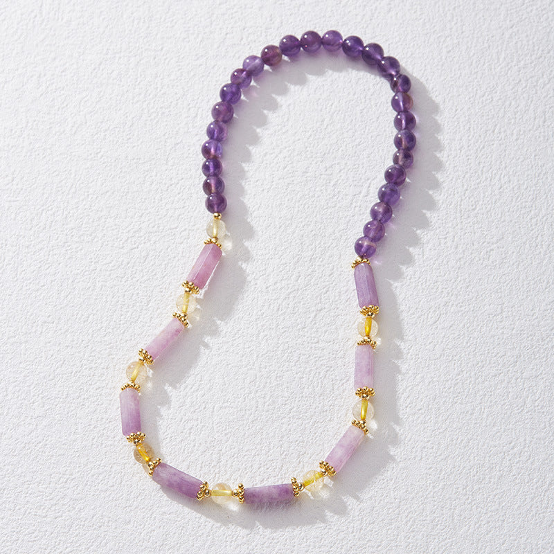 WISDOM--AMETHYST DOUBLE-LOOP BEADED BRACELET