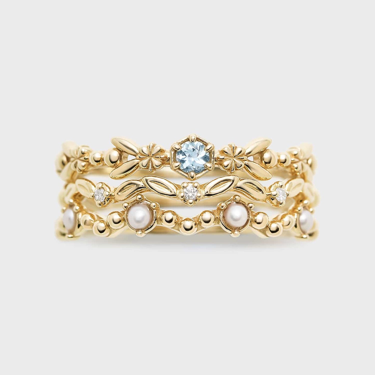 CONFIDENCE--AQUAMARINE RING STACK JEWELRY