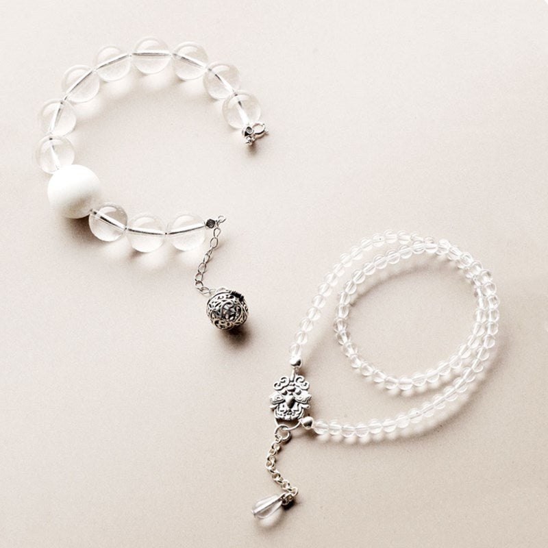 PURIFICATION--CLEAR QUARTZ BEADED BRACELET