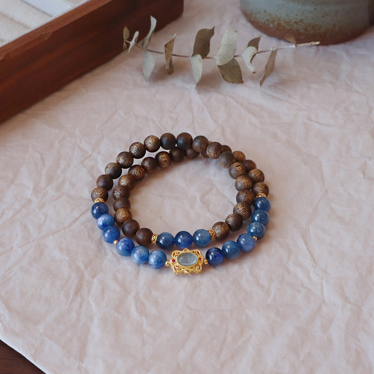 Spirituality&Health--Kyanite Aquilaria Bracelet