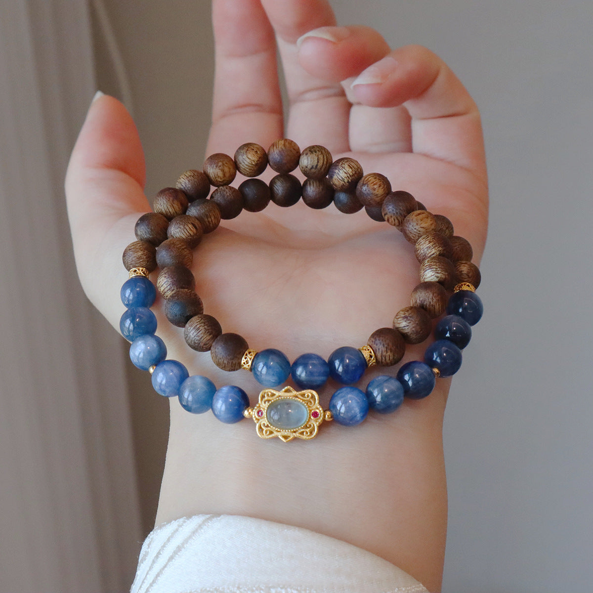 Spirituality&Health--Kyanite Aquilaria Bracelet