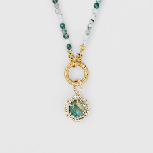 Wealth&Health&Spirituality--Moss Agate Necklace