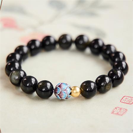 Protection--Obsidian Bracelet