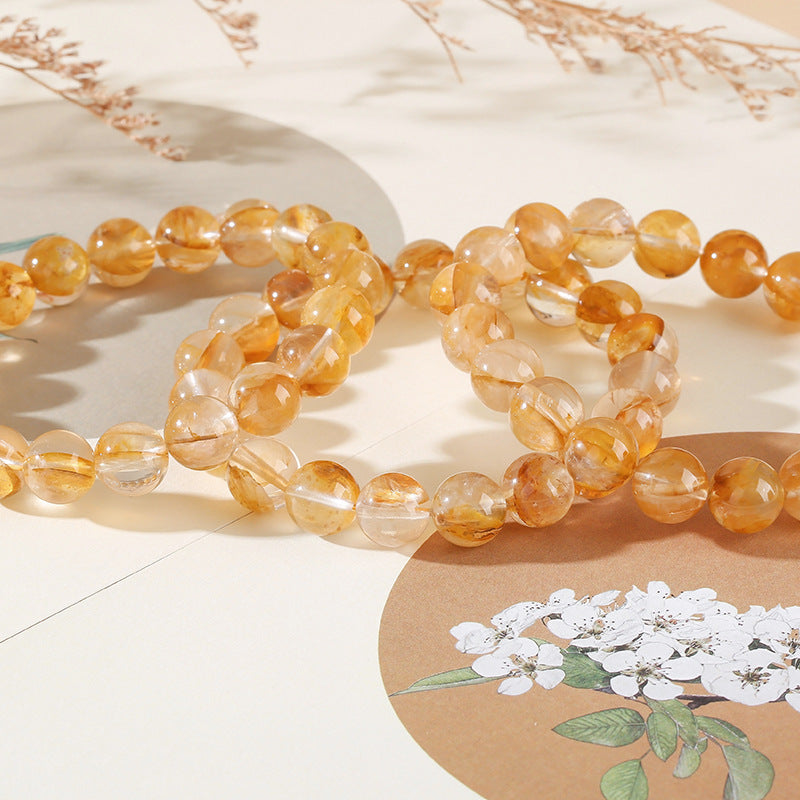 WEALTH--YELLOW HEMATOID QUARTZ BEADED BRACELET